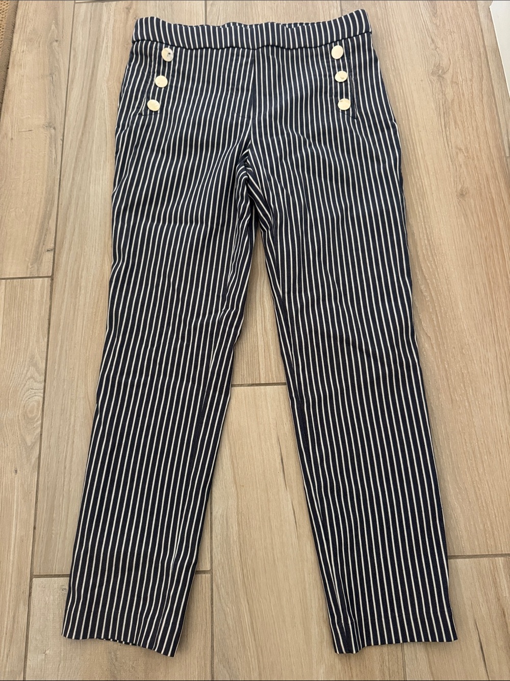 Jules & Leopold Navy & White Striped Sailor-Inspired Trousers